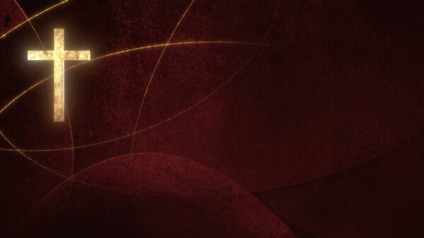 Christian Cross on copy space. 3D illustration for online worship live stream church sermon on Mourning Time and All Souls Day concept of requiem Mass and sorrow.  