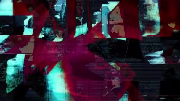 Defected Hud Interface Animatie Met Abstracte Digitale Code Concept Glitch — Stockvideo