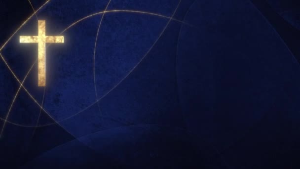 金色のキリスト教のロシア正教十字架とリトルガリックのベルベット 礼拝のための3Dアニメーションループ背景 ライブストリーム教会説教 パームサンデー ペンテコステ 聖霊の日 祝宴のコンセプト — ストック動画