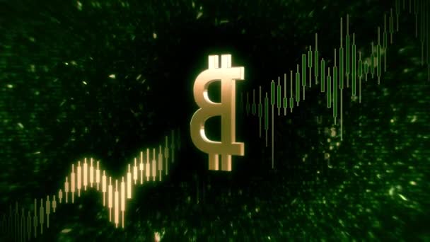Logo Ikon Btc Bitcoin Cash Coin Pada Latar Belakang Hijau — Stok Video