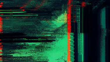 İltica eden HUD arayüzü soyut dijital kodlu 3d illüstrasyon. Bilgisayar arızası kavramını, uzaylı iletişiminin şifreleme şifresi ve parçalarıyla örtüşen siber punk bilgisayar erimesi olarak algıla