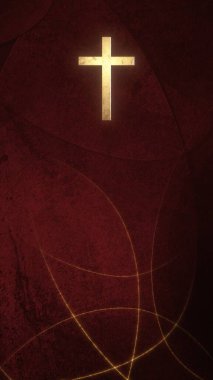 Christian Cross fotokopi alanında. Çevrimiçi ibadet için 3D illüstrasyon canlı kilise vaazında yas tutma zamanı ve Ruhlar Günü ağıt ayini ve keder konsepti.  