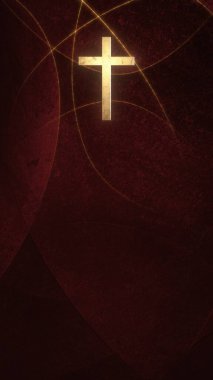 Christian Cross fotokopi alanında. Çevrimiçi ibadet için 3D illüstrasyon canlı kilise vaazında yas tutma zamanı ve Ruhlar Günü ağıt ayini ve keder konsepti.  