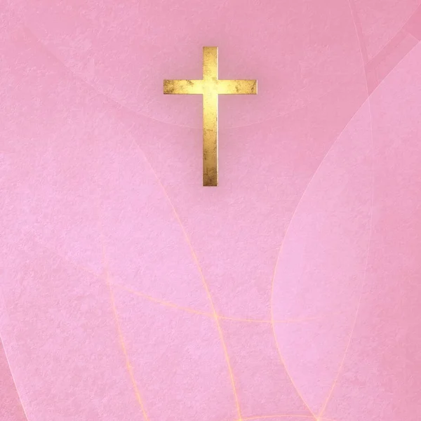 Christian Cross Espaço Cópia Ilustração Para Adoração Online Transmissão Vivo — Fotografia de Stock