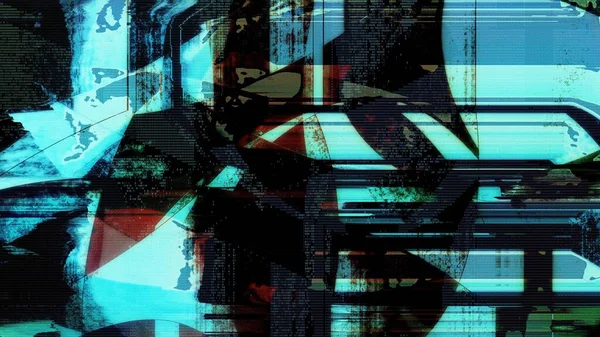 Looped Abstrak Psychedelic Digital Cyberspace Code Konsep Latar Belakang Banner — Stok Foto