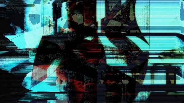 Loopte Abstrakten Psychedelischen Digitalen Cyberspace Code Konzept Banner Hintergrund Nft — Stockfoto