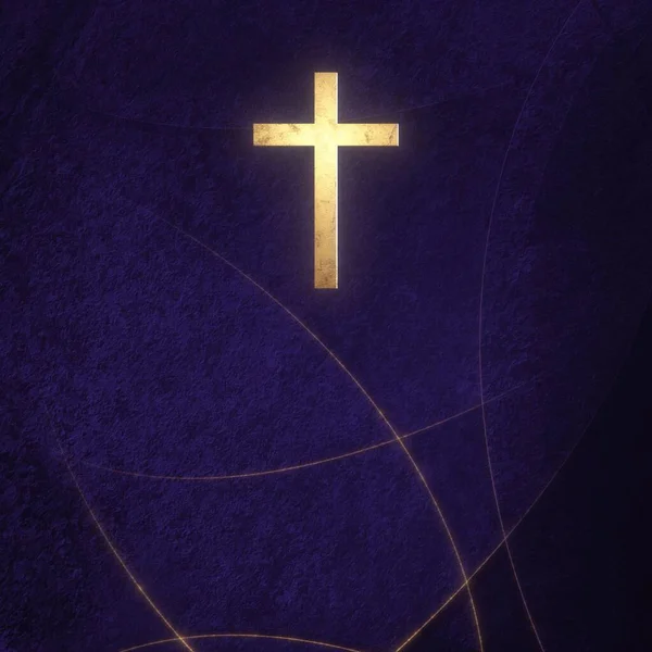 Christliches Kreuz Auf Dem Kopierraum Illustration Für Online Gottesdienst Live — Stockfoto