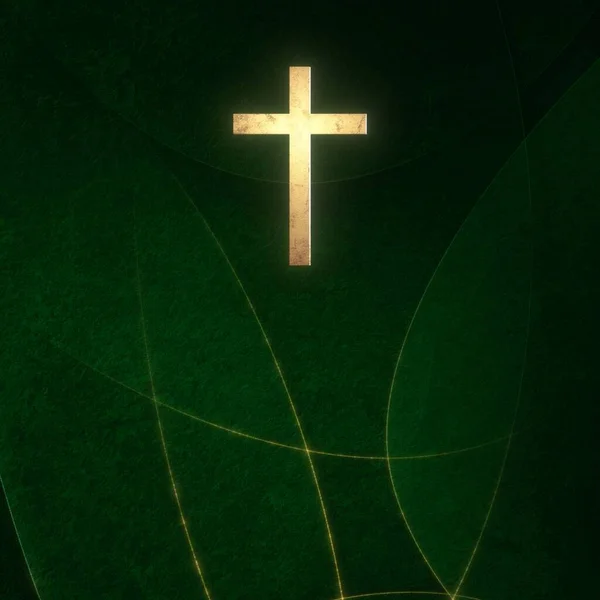 Christliches Kreuz Auf Dem Kopierraum Illustration Für Online Gottesdienst Live — Stockfoto