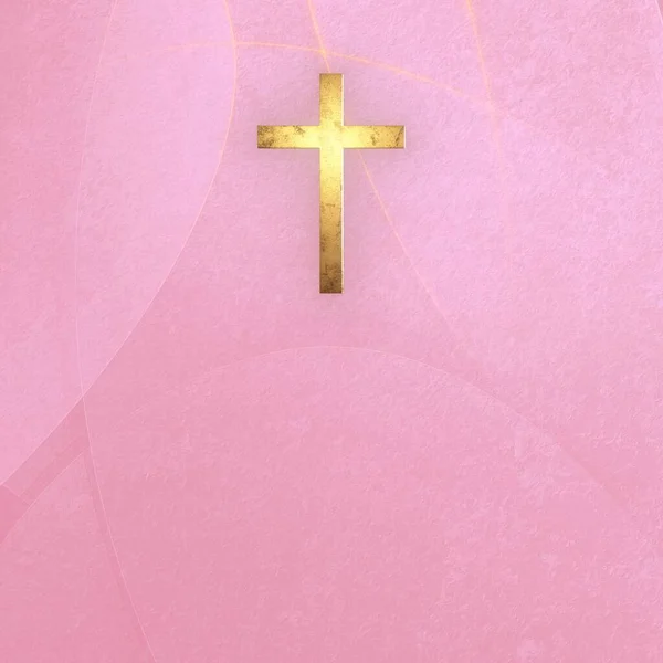 クリスチャン クロス コピースペース オンライン礼拝のための3Dイラスト モーニングタイムとすべての魂の日のコンセプト ミサと悲しみ — ストック写真
