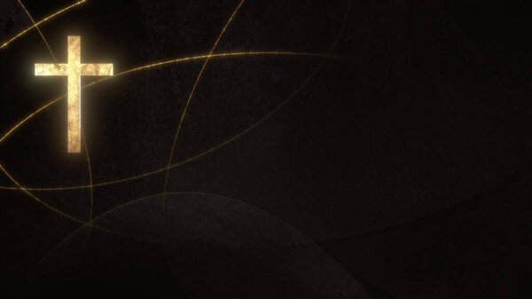 Christian Cross on copy space. 3D illustration for online worship live stream church sermon on Mourning Time and All Souls Day concept of requiem Mass and sorrow.  
