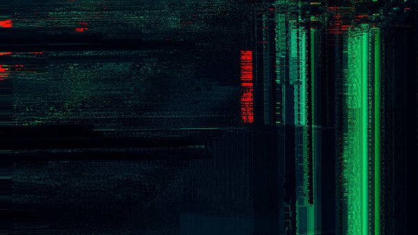 Defected  HUD interface 3d illustration with abstract digital code. Concept glitch background as cyberpunk computer meltdown overlay with fragments and hex code of alien communication decryption