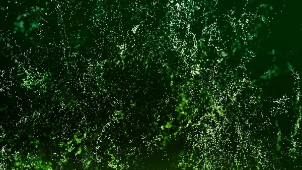 Enxame Verde Néon Partículas Brilhantes Ascensão Faixas Luz Mostra Produto — Fotografia de Stock