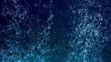 Soyut çevresel girdap oluşturan parlak mavi parçacıklar 3d animasyon. Rahatlatıcı konsept 3D animasyon duvar kağıdı arka planı. Sihirli psikedelik ışıldayan toz bulutu gösterisi ve uzay arka plakasını kopyala