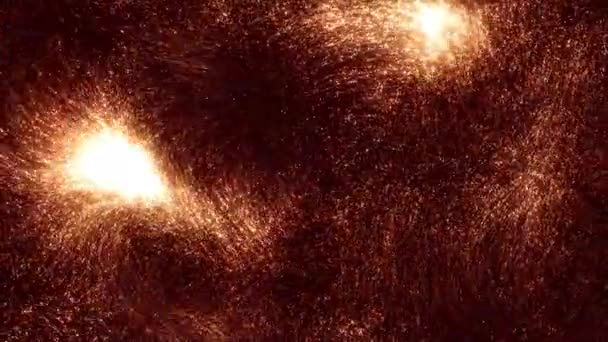 Gouden Rode Rijke Abstracte Magische Sterren Deeltjes Lichten Wervellus Achtergrond — Stockvideo