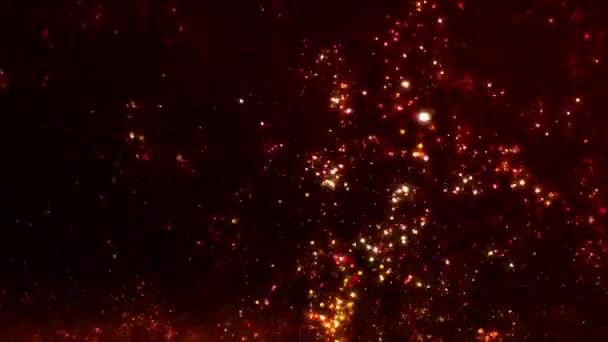 Yükselen Parçacık Işığının Kırmızı Mor Yığını Fütürist Gerçeküstü Fon Olarak — Stok video