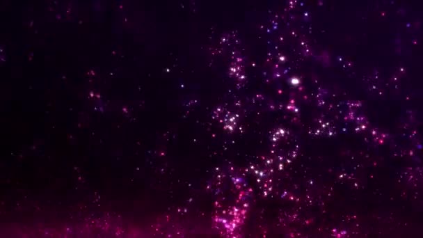 Abstracto Ambiente Remolino Luminoso Partículas Púrpura Animación Concepto Vertical Fondo — Vídeos de Stock