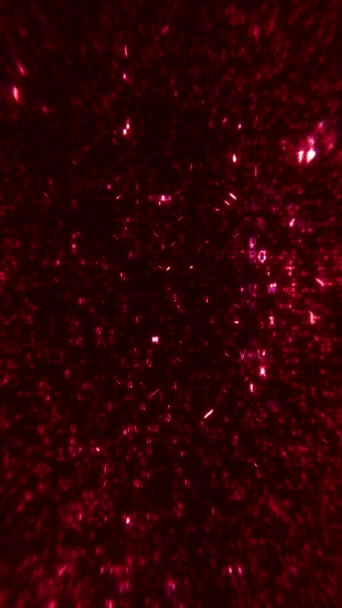 Κόκκινο Πορφυρό Σμήνος Από Αυξανόμενες Φωτεινές Ραβδώσεις Σωματιδίων Εορταστική Λαμπερή — Αρχείο Βίντεο