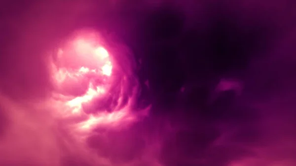 Eterisk Dröm Liknande Abstrakt Gigantiska Moln Tunnel Rosa Färg Oändlig — Stockfoto