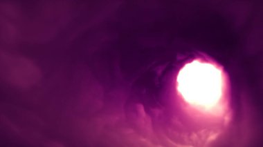 Pembe renkli soyut dev bulut tüneli gibi. Sonsuz sihirli nebula girdap fantezisi. Modern ruhaniliğin 3 boyutlu illüstrasyonu hipnoz, rüya ve endişe konsantrasyonu