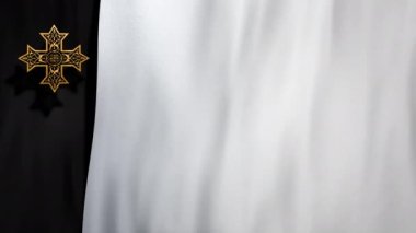 Altın Hıristiyan Rus Ortodoks Haçı 'na sahip edebi kadife. Canlı yayında kilise vaazına ibadet etmek için 3 boyutlu animasyon döngüsü. Palm Sunday, Pentecost, Kutsal Ruh Günü ve Ziyafetler.