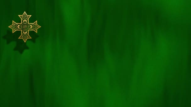 Літургійний Оксамит Золотим Християнсько Російським Православним Хрестом Анімаційний Цикл Фону — стокове відео