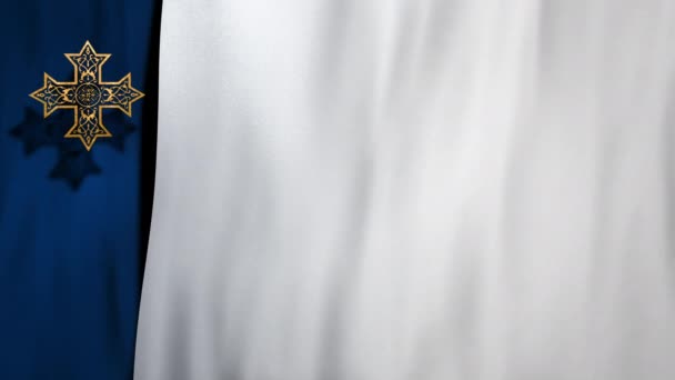 乳白色天鹅绒与金基督教俄罗斯东正教十字架 3D动画循环背景崇拜现场溪流教堂布道 棕榈星期日 五旬节 圣灵日和节的概念 — 图库视频影像