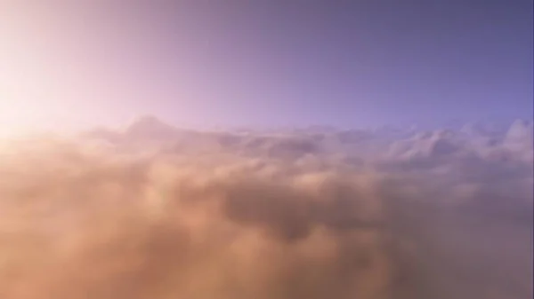 Terbang Tinggi Atas Awan Selama Matahari Malam Aspirasi Dan Konsep — Stok Foto