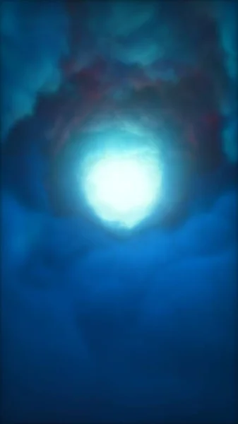 Dekoratív Színes Elvont Piros Kék Örvénylő Felhő Alagút Függőleges Koncepció — Stock Fotó
