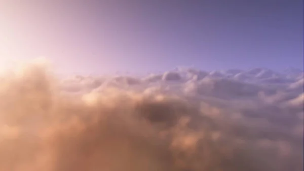 Terbang Tinggi Atas Awan Selama Matahari Malam Aspirasi Dan Konsep — Stok Foto