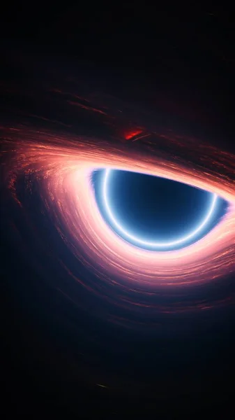 Riesiges Schwarzes Loch Weltall Vertikale Illustration Astrologie Weitschuss Interstellares Wurmloch Stockbild