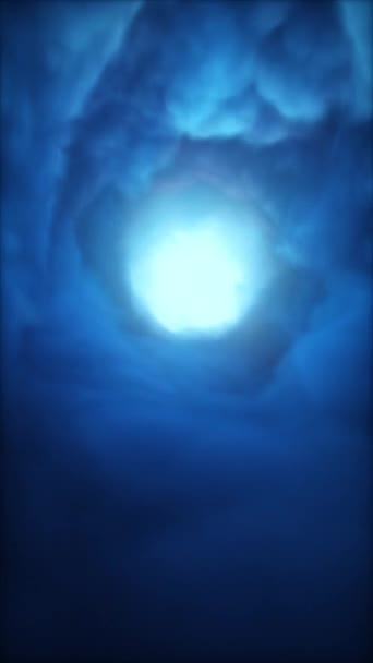 Эпический Паранормальный Голубой Вертикальный Вихревой Облачный Туннель Концепция Анимации Петля — стоковое видео