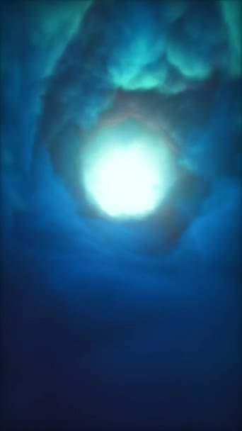 Декоративный Красочный Абстрактный Красный Синий Вихревой Облачный Туннель Вертикальная Концепция — стоковое видео