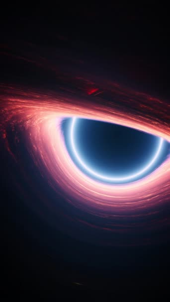 Τεράστια Μαύρη Τρύπα Στο Διάστημα Κάθετη Animation Αποκαλύπτοντας Ευρύ Πλάνο — Αρχείο Βίντεο