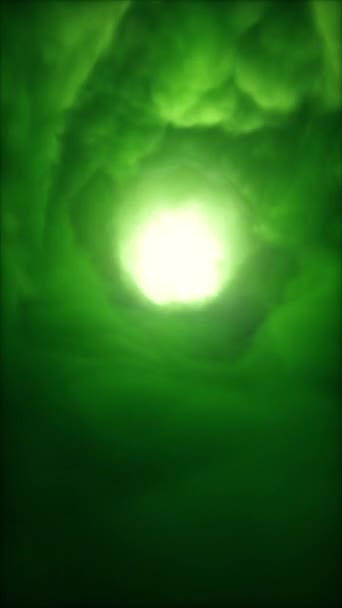 Турбулентний Зелений Абстрактний Таємничий Хмарний Тунель Вертикальний Концепт Анімаційного Фону — стокове відео