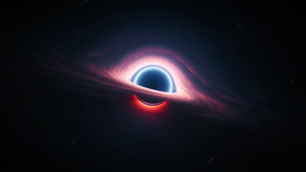 우주에서 거대한 특이점 애니메이션 Dolly 와이드 빛나는 디스크가있는 블랙홀 공간에서 — 비디오