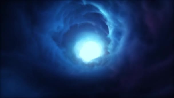 Epische Paranormale Blaue Abstrakte Wirbelnde Wolkentunnel Konzept Animationshintergrund Und Schleife — Stockvideo