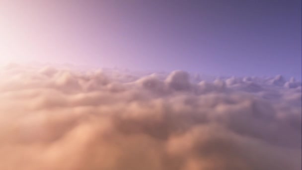 Vuelo Por Encima Las Nubes Durante Sol Noche Aspiraciones Clima — Vídeos de Stock