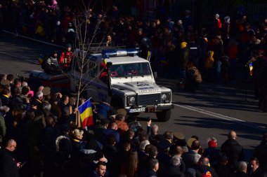 TARGU JIU, ROMANIA, 01 Aralık 2022 Romanya 'nın Trgu Jiu' daki Ulusal Gün Geçidi arama, kurtarma ve kurtarma ekipleriyle birlikte