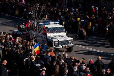 TARGU JIU, ROMANIA, 01 Aralık 2022 Romanya 'nın Trgu Jiu' daki Ulusal Gün Geçidi arama, kurtarma ve kurtarma ekipleriyle birlikte