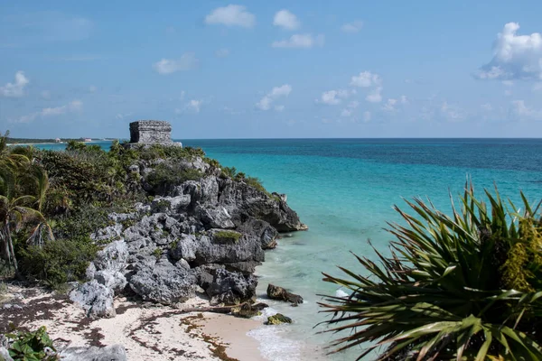 Caribbean Sea Seen Tulum Citadelmost Idyllic Impressive Places Latin America Jogdíjmentes Stock Képek