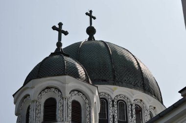 The dome of the Orthodox church in Ghelari dedicated to the holy Archangels Michael and Gabriel.