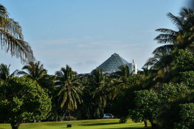 Palm trees line the highways of the Riviera Maya, considered a Mexican paradise renowned for its historic tourist base with high end hotels and restaurants