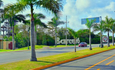Palm trees line the highways of the Riviera Maya, considered a Mexican paradise renowned for its historic tourist base with high end hotels and restaurants