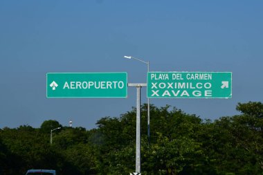Old pavilion, terraces,traditional buildings,tropical plants in Riviera Maya, a Mexican paradise famous for its tourist base with luxury hotels and restaurants.