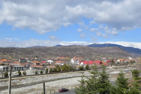Landskab Novaci Området Hjørne Himlen Ved Foden Karpaterne Officielt Certificeret - Stock-foto