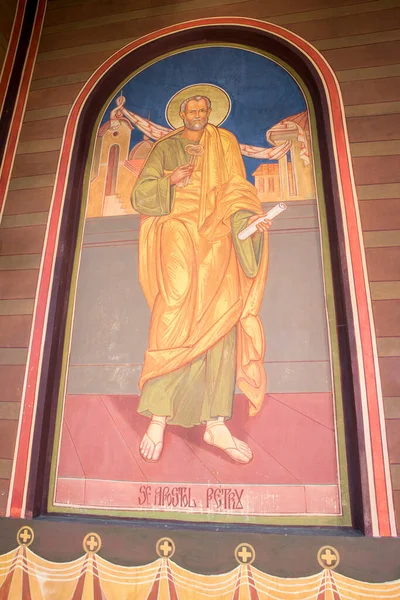 Väggkyrkan Novaci Arkitektoniska Detaljer Kristna Ortodoxa Kyrkan Tillägnad Johannes Döparen — Stockfoto