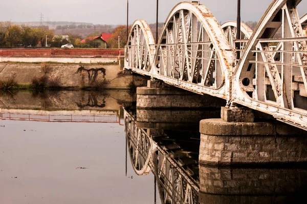 Jiu Bridge Eller Ferdinand Bridge Järnbro Över Jiu Invigdes Juli — Stockfoto