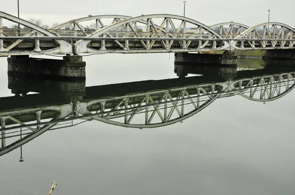 Pont Jiu Pont Ferdinand Pont Fer Dessus Jiu Inauguré Juillet — Photo