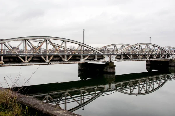 Most Jiu Lub Ferdinand Żelazny Most Nad Jiu Otwarty Lipcu — Zdjęcie stockowe
