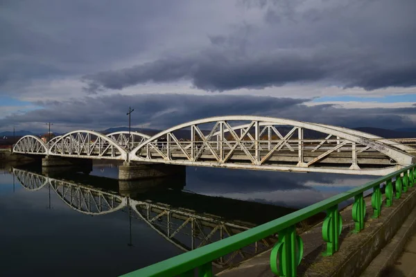 Γέφυρα Jiu Γέφυρα Ferdinand Σιδερένια Γέφυρα Πάνω Από Jiu Εγκαινιάστηκε — Φωτογραφία Αρχείου
